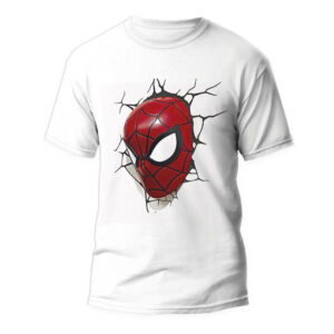 Spiderman Printed White T-Shirt